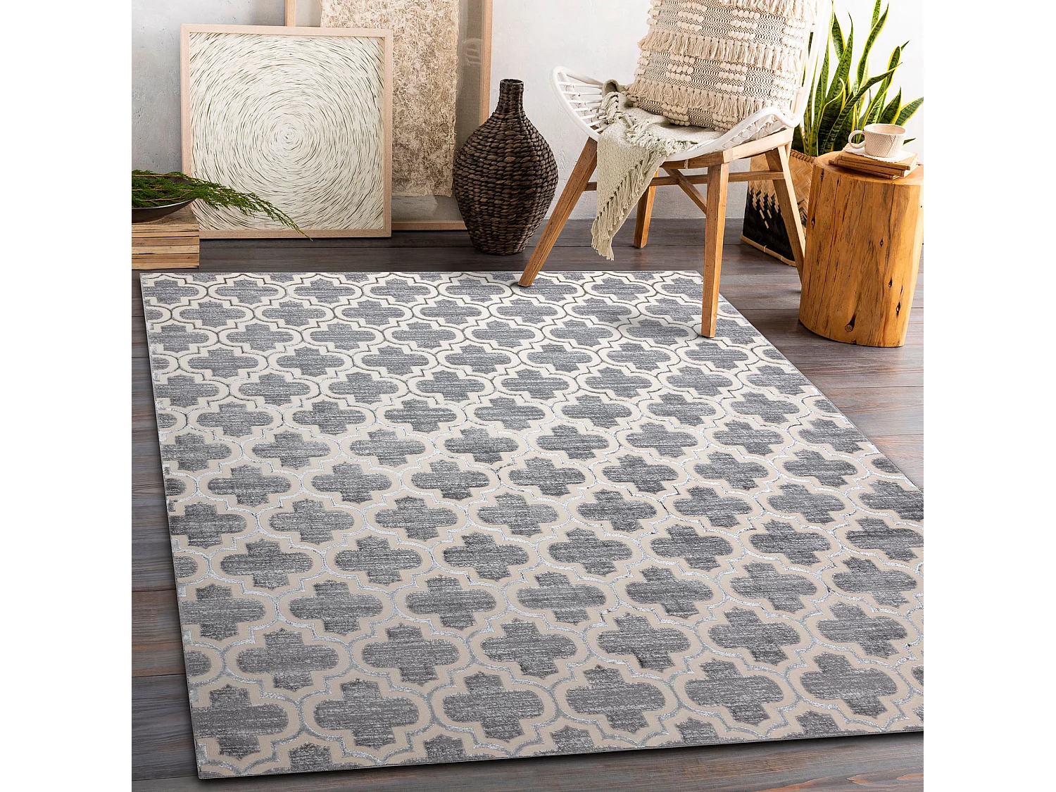 Tapijt CORE W6764 Marokkaanse klaver Trellis - structureel, twee lagen 200x290 cm