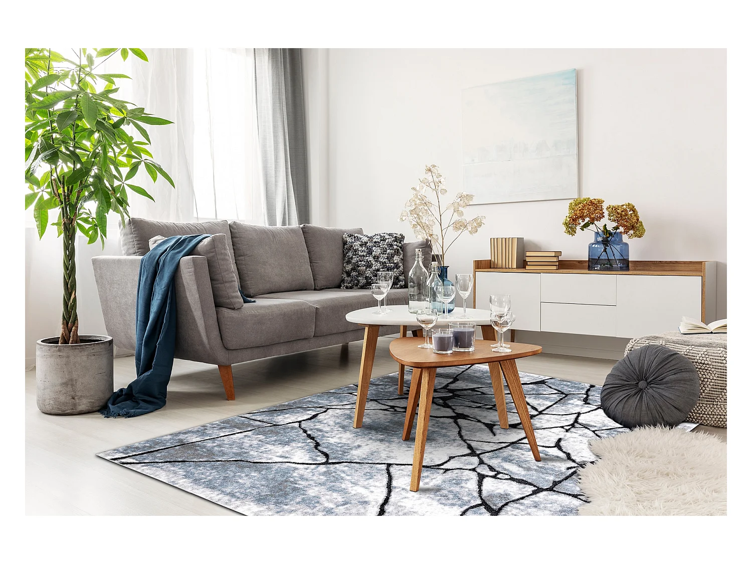 Tapis moderne COZY 8873 Cracks, béton fissuré - Structural deux nive 80x150 cm