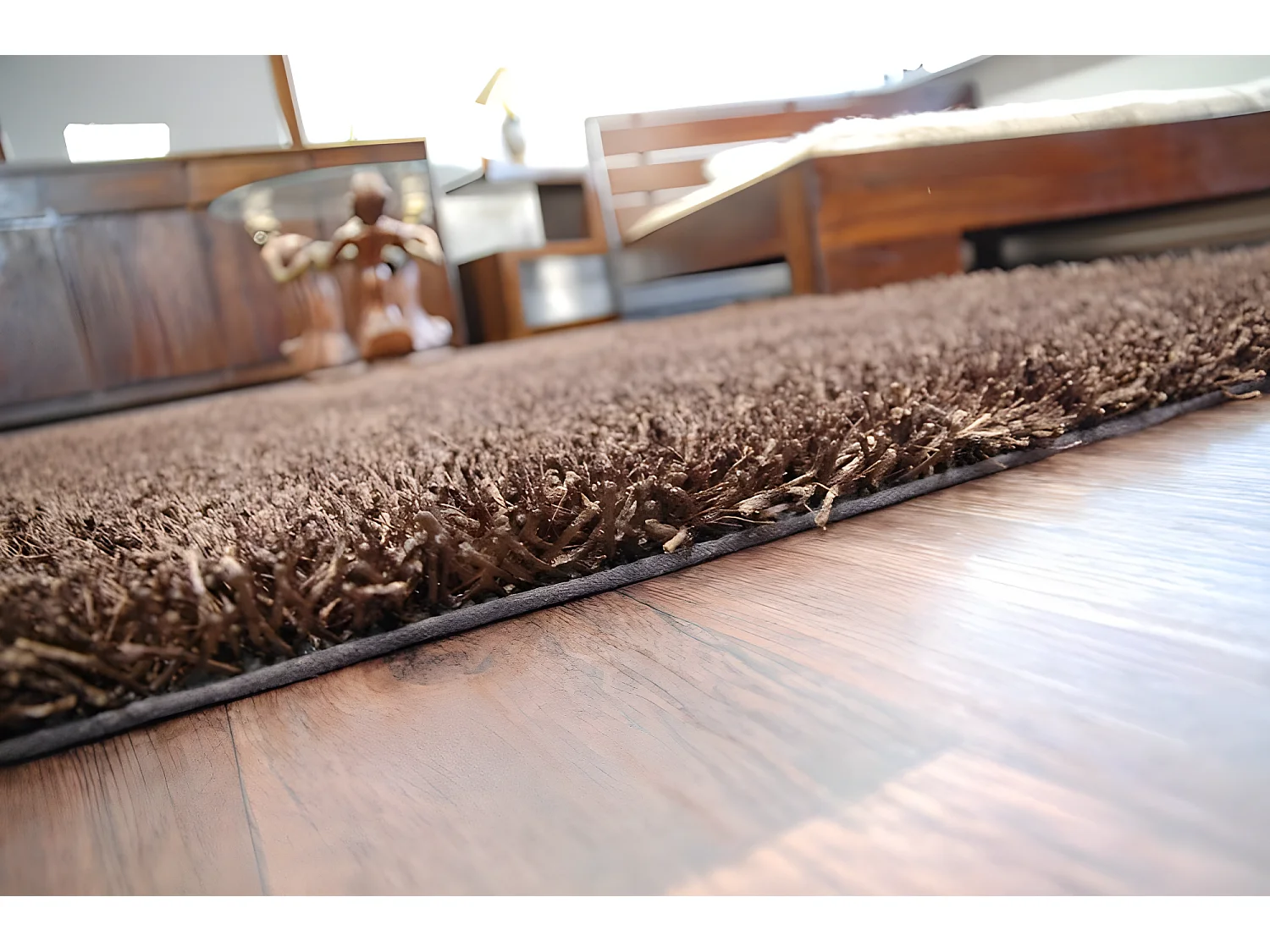 TAPIS SHAGGY LILOU marron 130x190 cm
