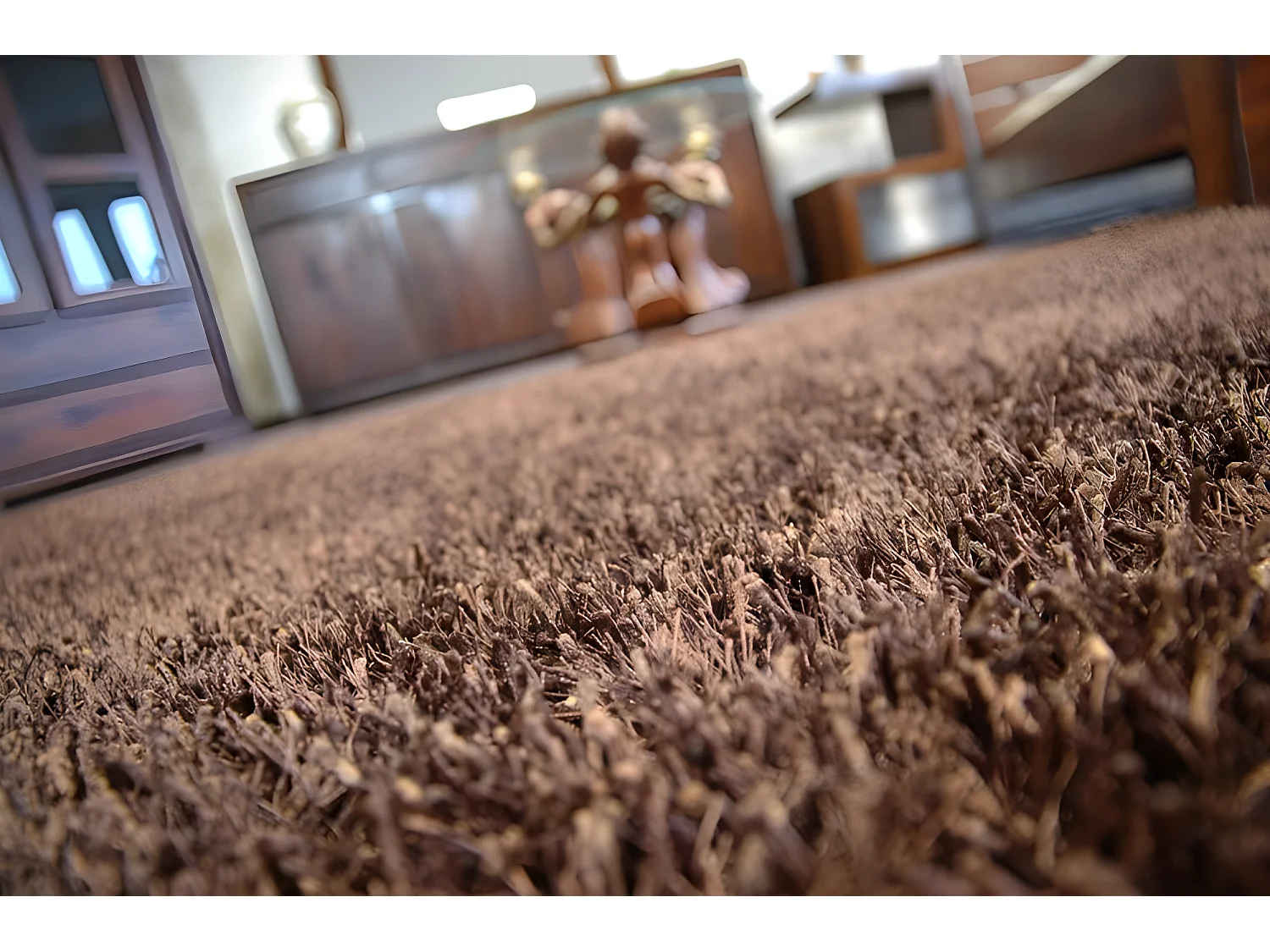 TAPIS SHAGGY LILOU marron 130x190 cm