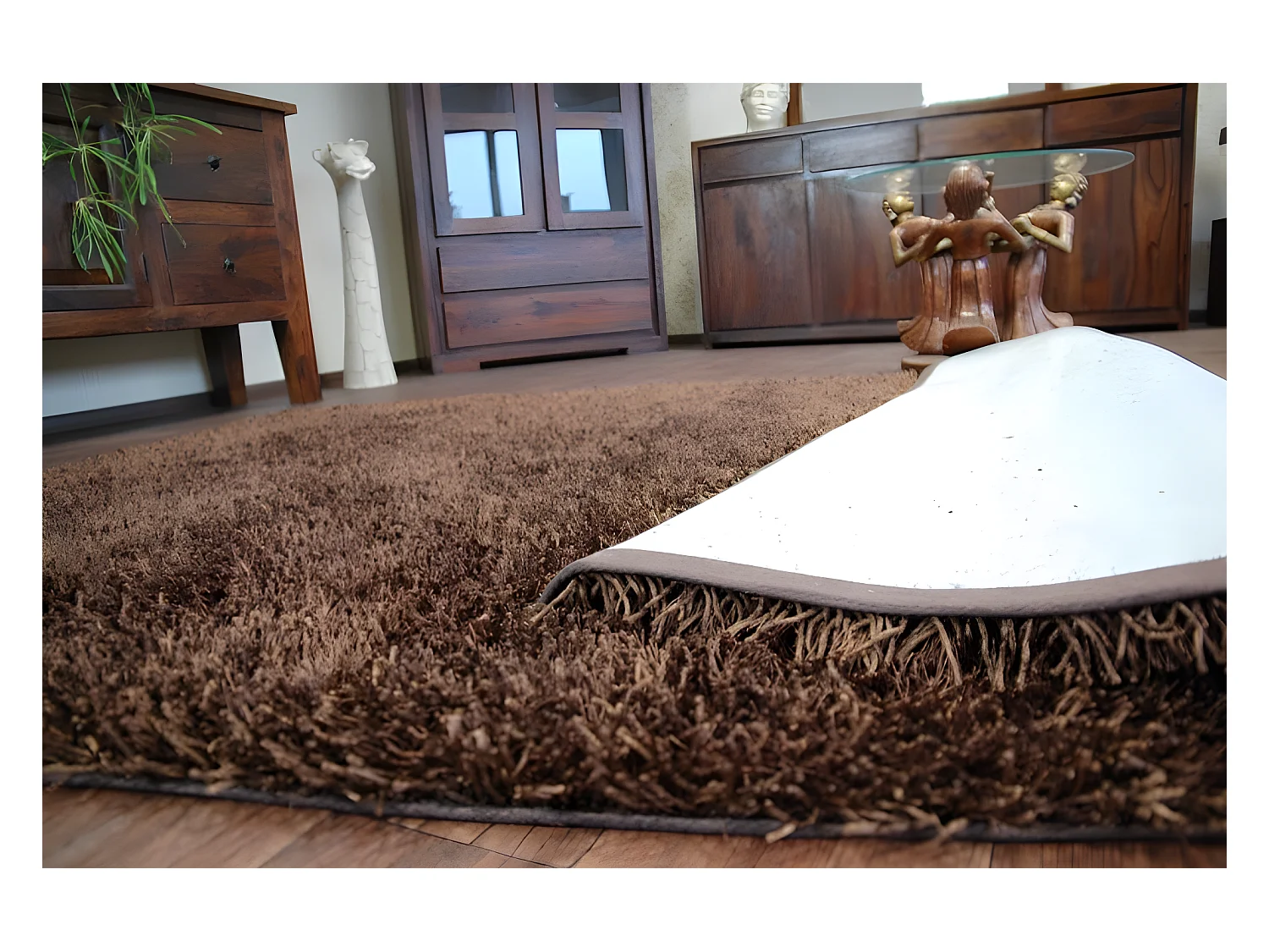 TAPIJT SHAGGY LILOU bruin 130x190 cm