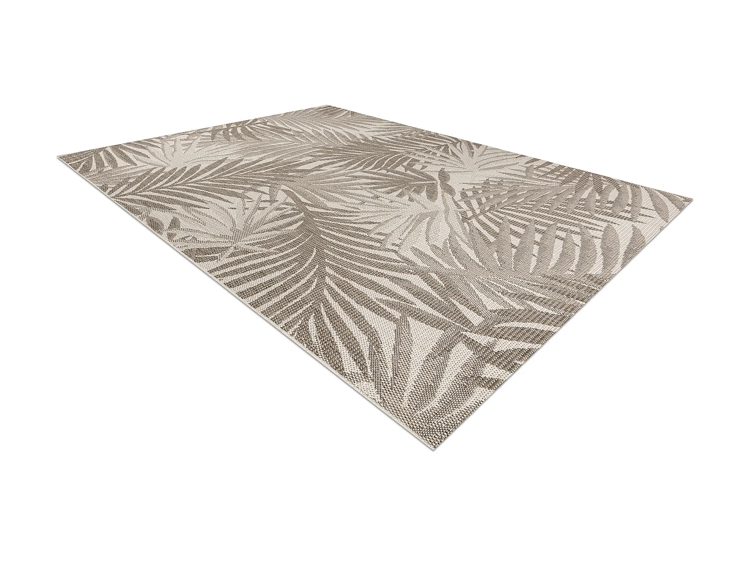 TAPIS EN CORDE SIZAL FLOORLUX 20504 FEUILLES szampański / gris foncé 120x170 cm
