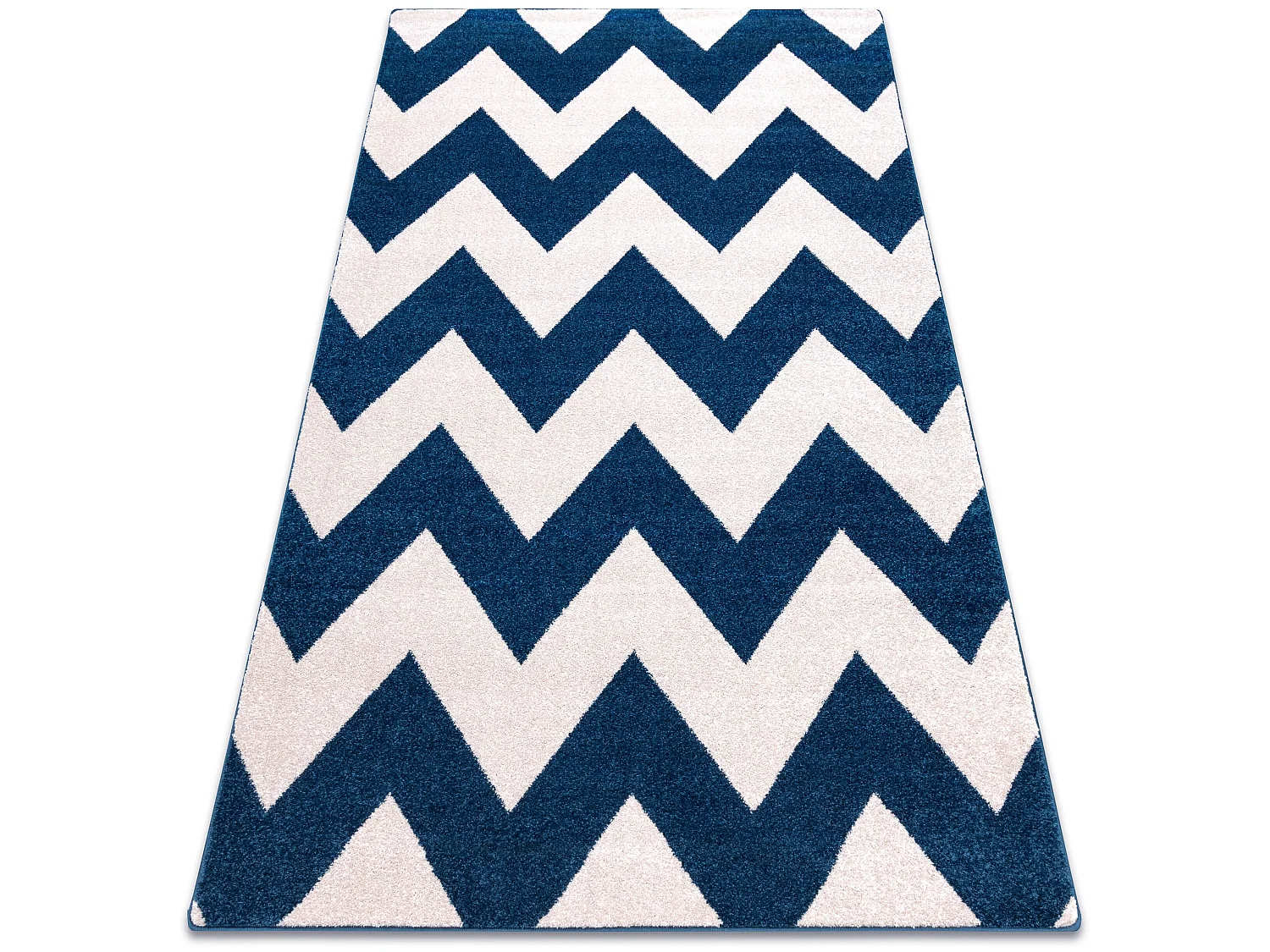 Tapijt SKETCH - FA66 blauw /wit - Zigzag 140x190 cm