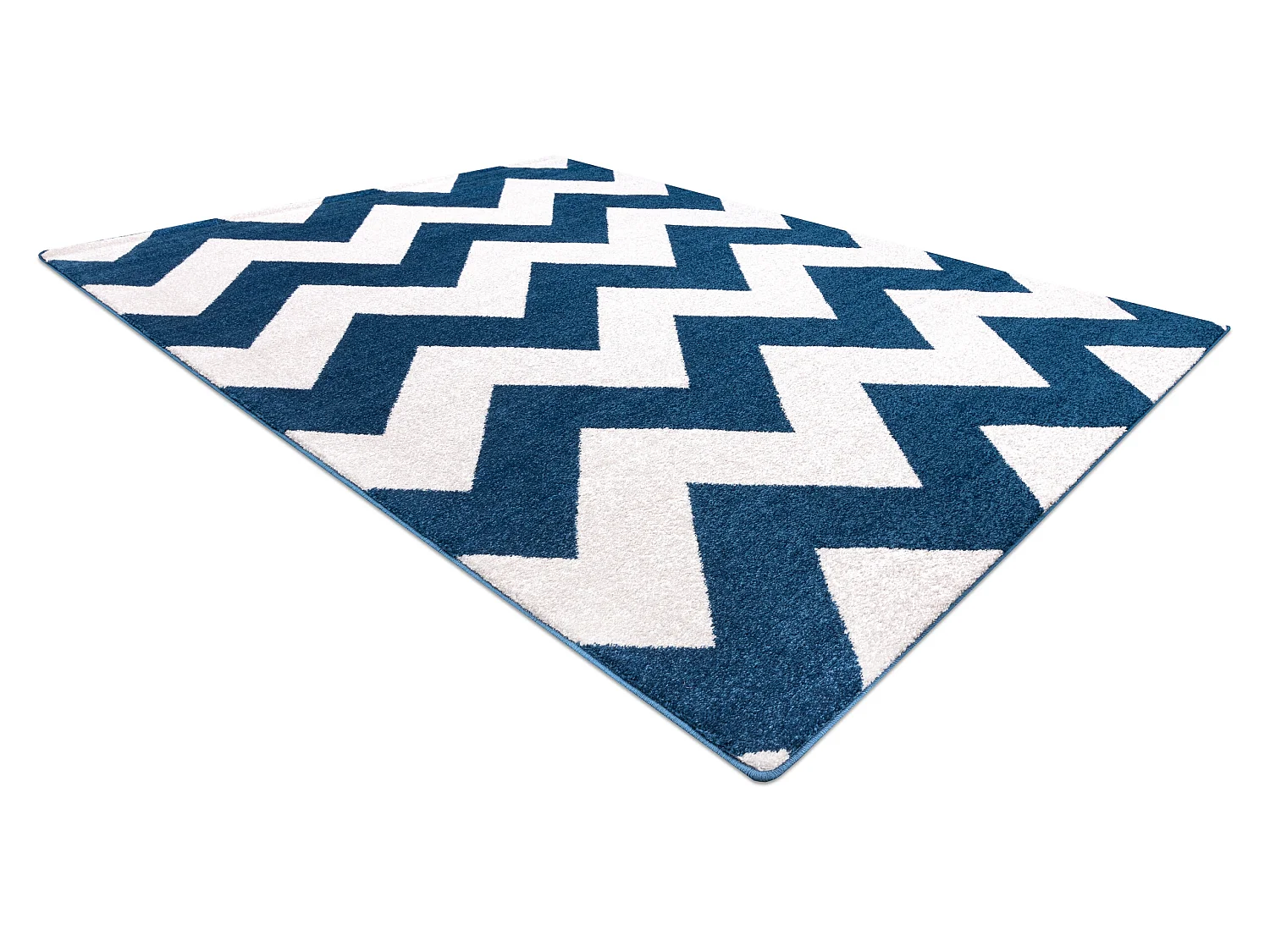 Tapijt SKETCH - FA66 blauw /wit - Zigzag 140x190 cm