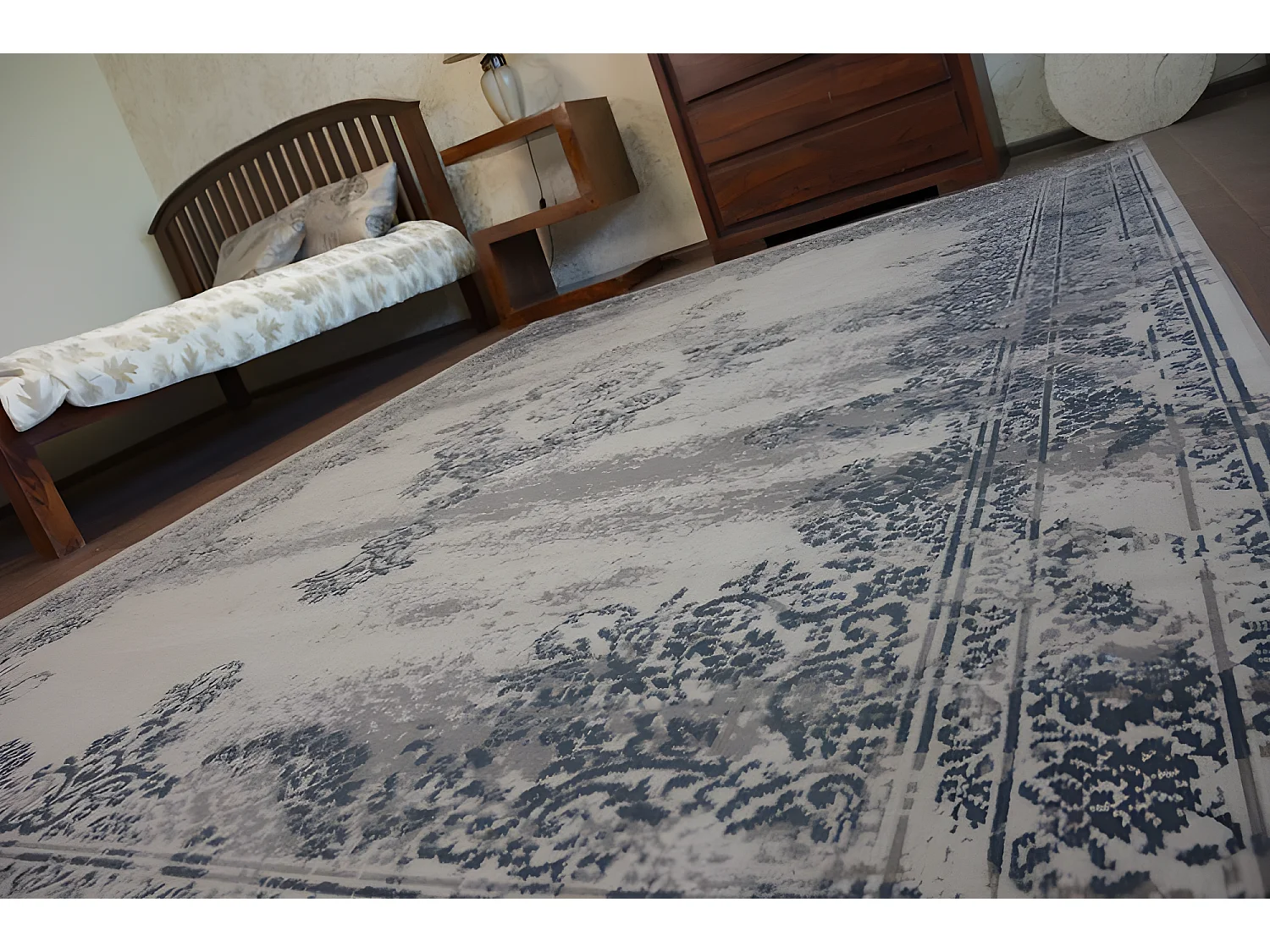 Tapis Vintage Rosette 22206/085 gris 140x200 cm