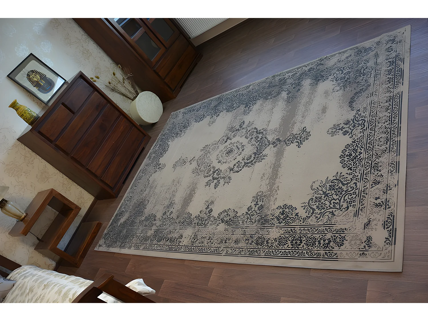 Tapis Vintage Rosette 22206/085 gris 140x200 cm