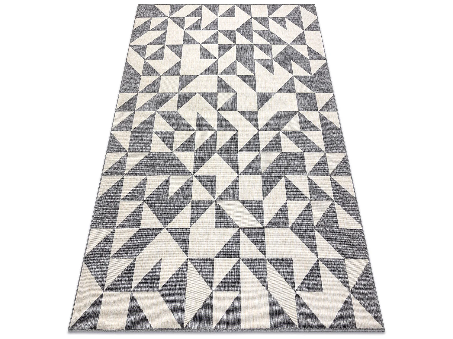 Tapis SPRING 20414332 triangles, à cordes, à boucles - gris / crème 200x290 cm