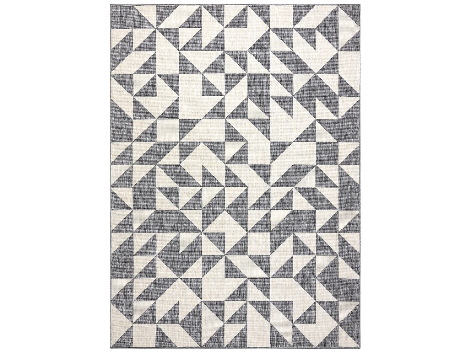 Tapis SPRING 20414332 triangles, à cordes, à boucles - gris / crème 200x290 cm