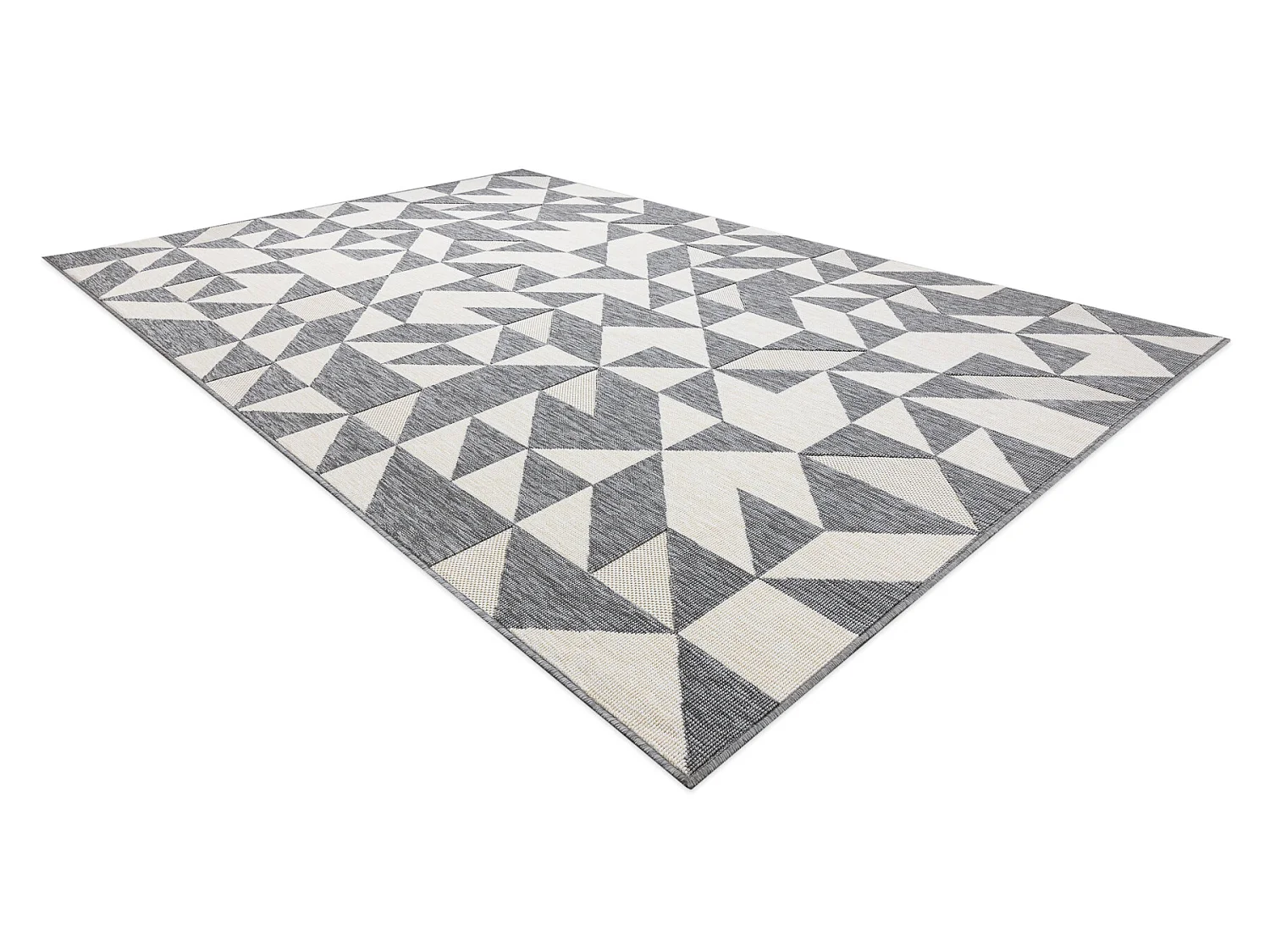 Tapis SPRING 20414332 triangles, à cordes, à boucles - gris / crème 200x290 cm