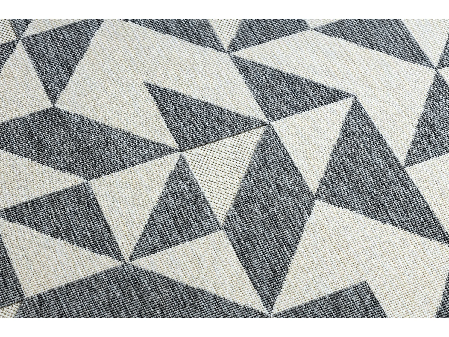 Tapis SPRING 20414332 triangles, à cordes, à boucles - gris / crème 200x290 cm