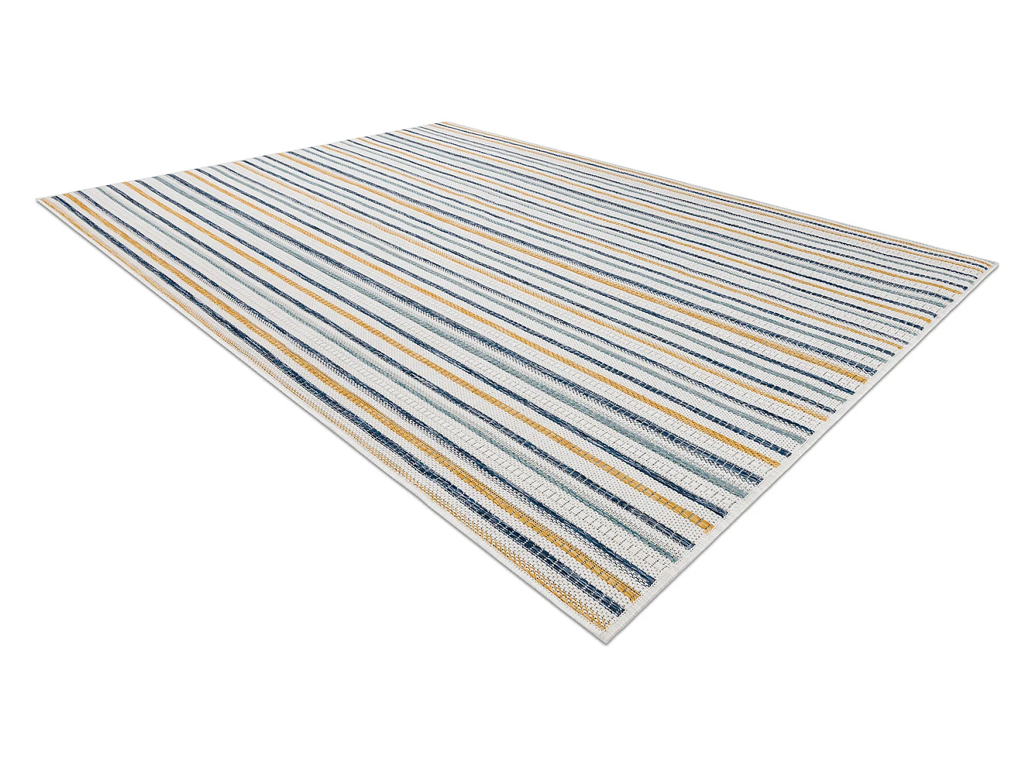 Sisal tapijt SISAL COOPER Strepen, Etno 22237 ecru / blauw 140x190 cm
