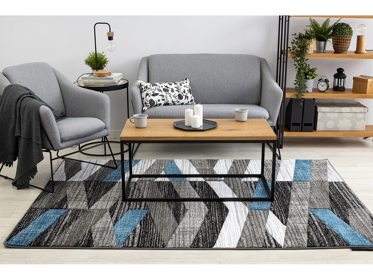 Tapis ALTER Bax des rayures bleu 120x170 cm