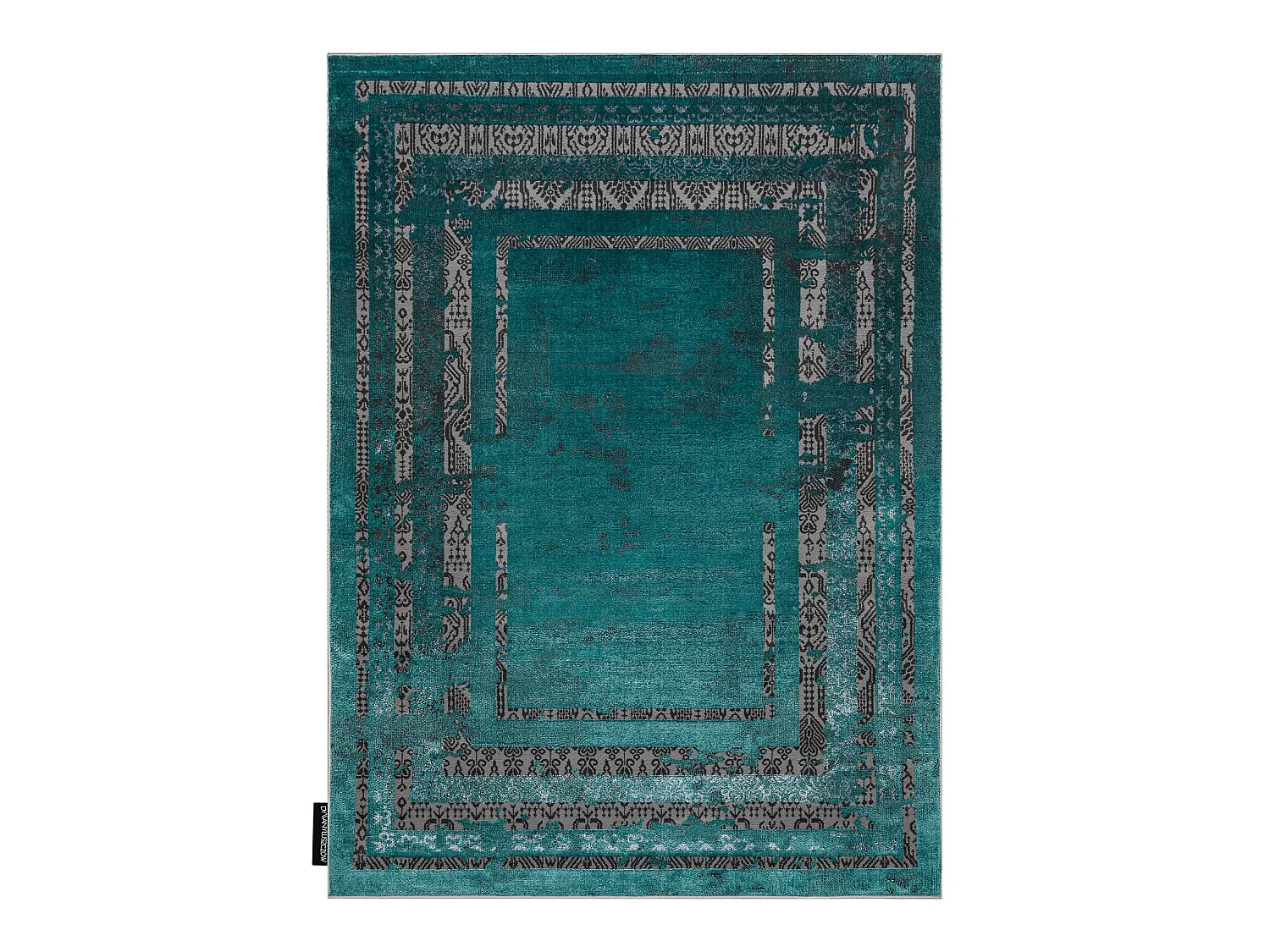 Tapis DE LUXE moderne 1516 Cadre vintage - Structural vert / anthracit 140x190 cm
