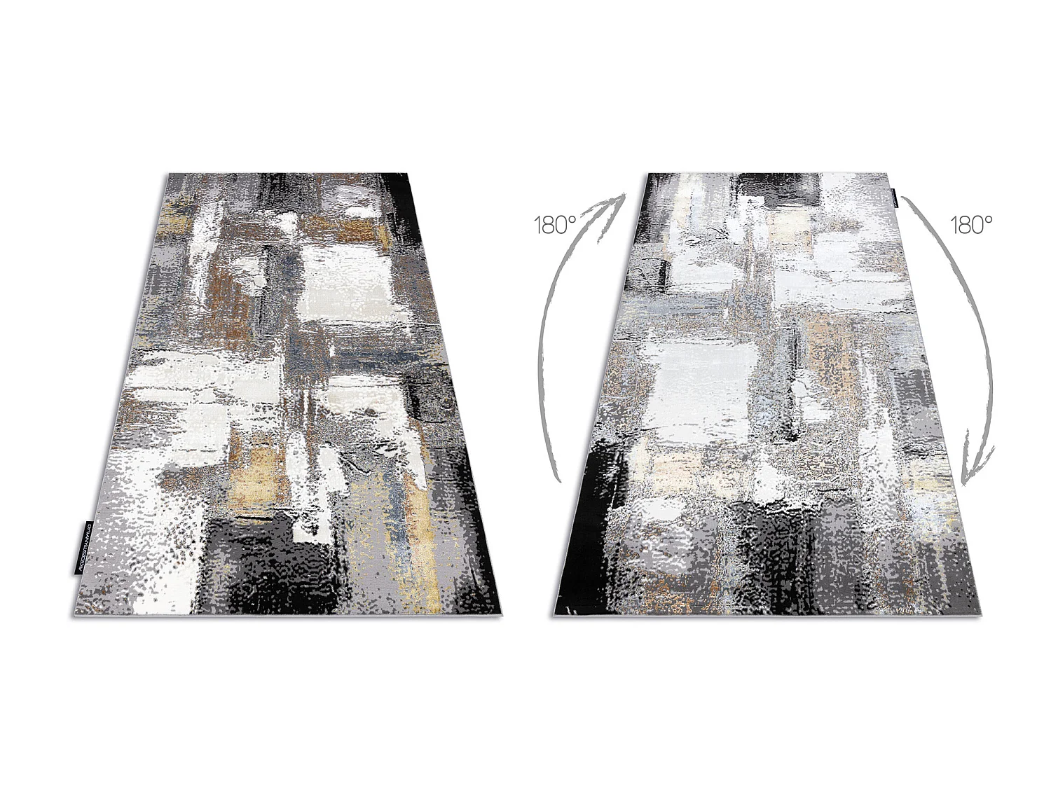 Tapis DE LUXE moderne 633 Abstraction - Structural crème / or 200x290 cm