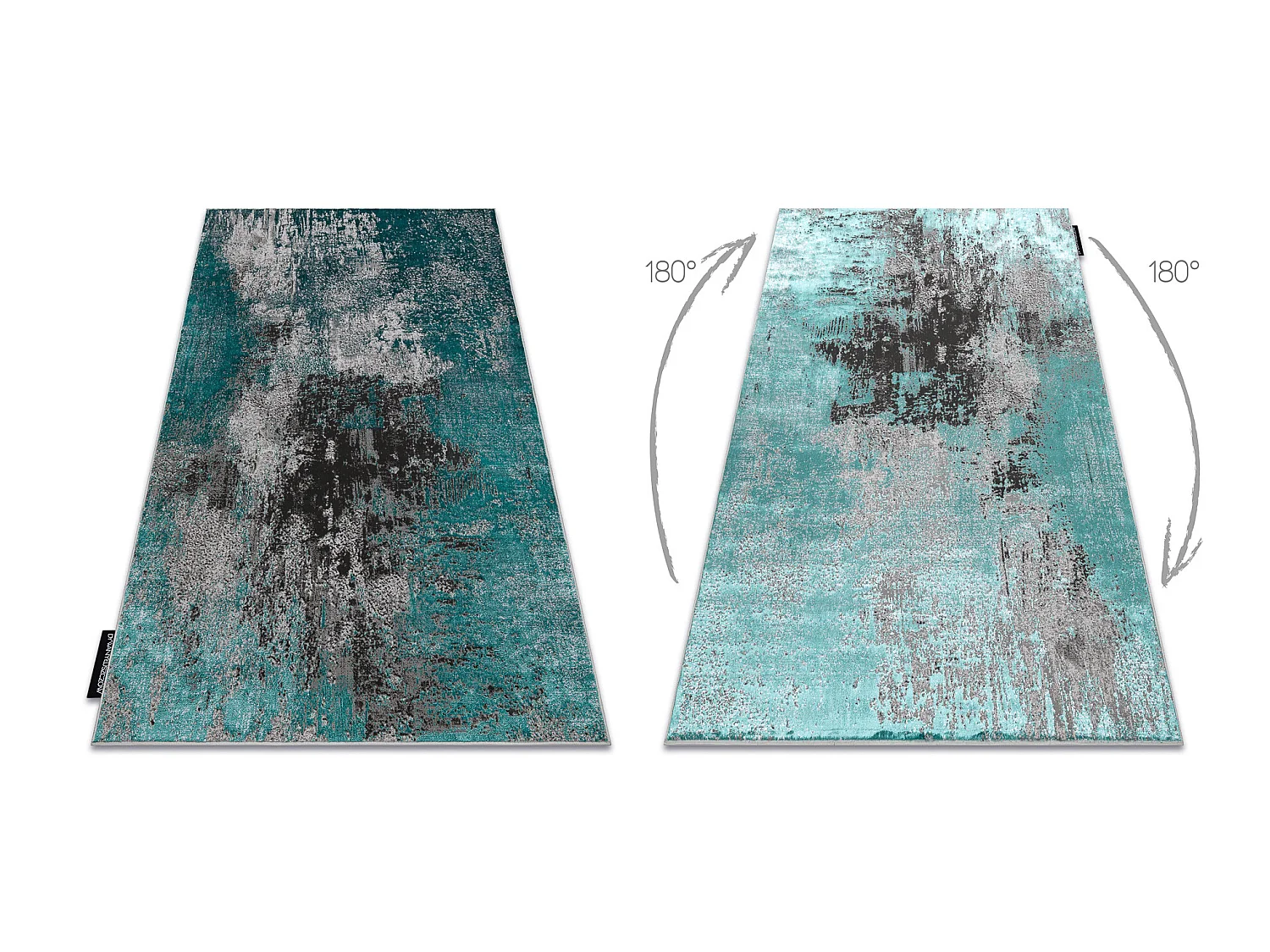 Modern DELUXE tapijt 570 vintage - structuurgroen / antraciet  200x290 cm