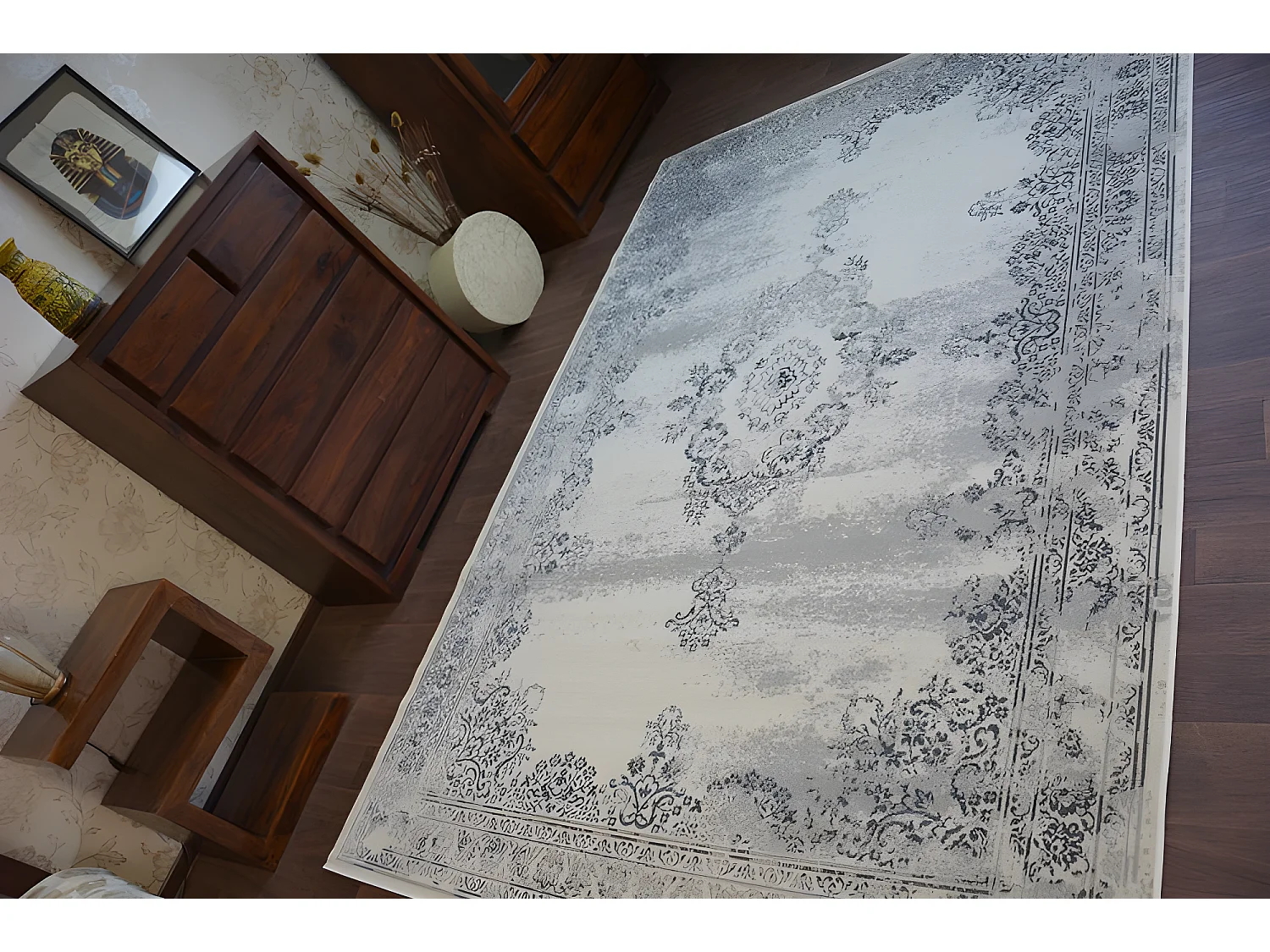 Tapijt Vintage Rosette 22206/666 helder grijskleuring 160x230 cm