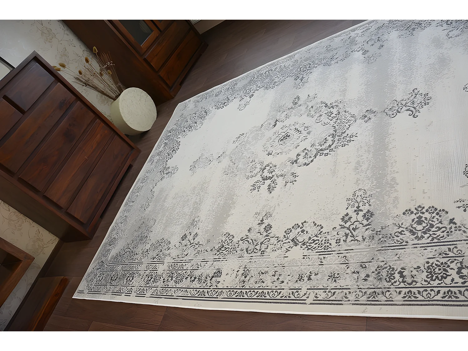 Tapijt Vintage Rosette 22206/666 helder grijskleuring 160x230 cm