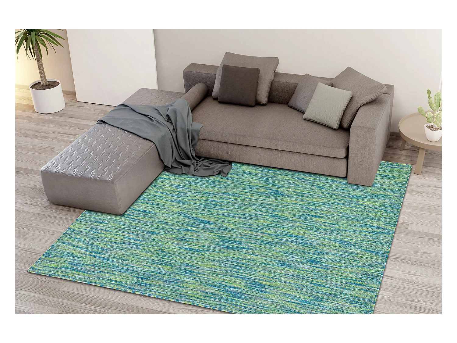Tapijt FISY modern, SISAL 20776 Zigzag, melange , blauw 140x190 cm