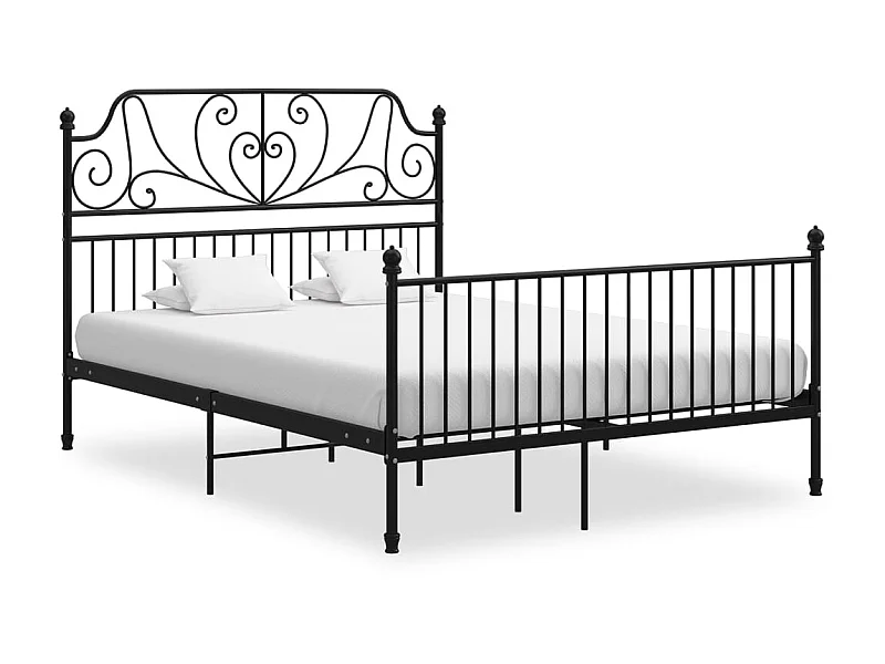 Cama 160x200 cm de metal negra ES17714