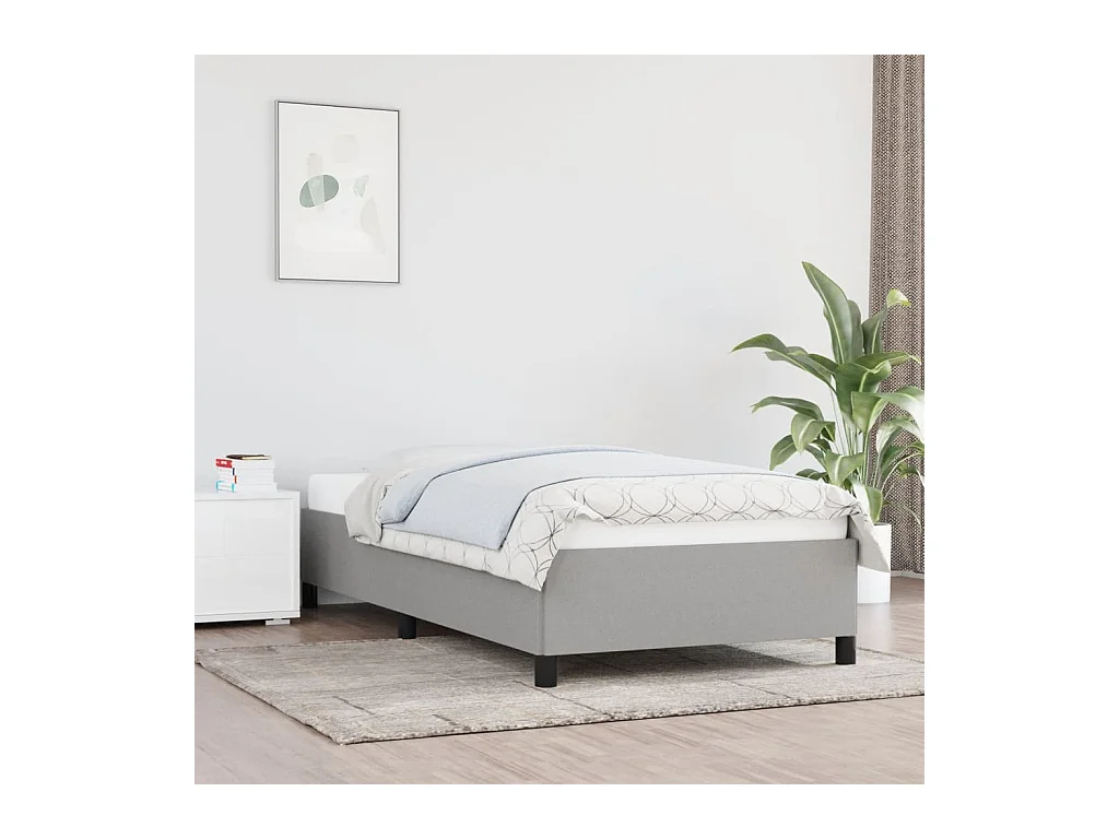 Lit-100x200 cm Gris clair Tissu EGGB40331