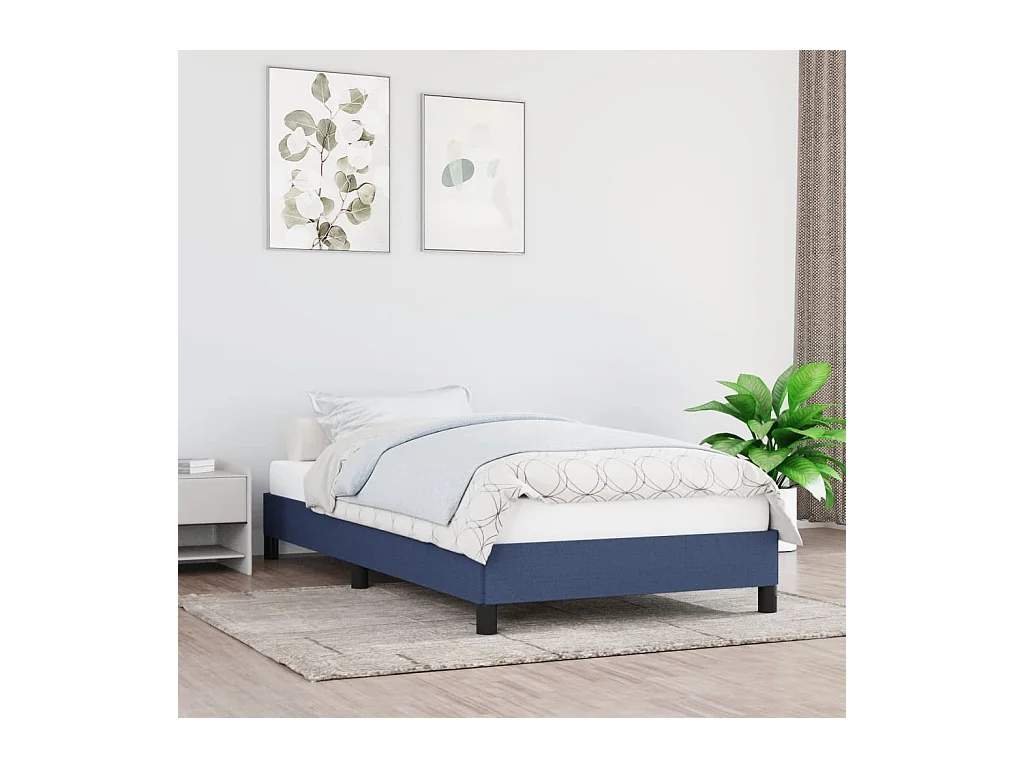 Lit-90x200 cm Bleu Tissu EGGB22542