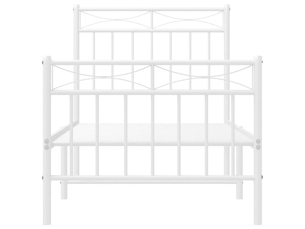 Bedframe met hoofd- en voeteneinde metaal wit 75x190 cm NL36927