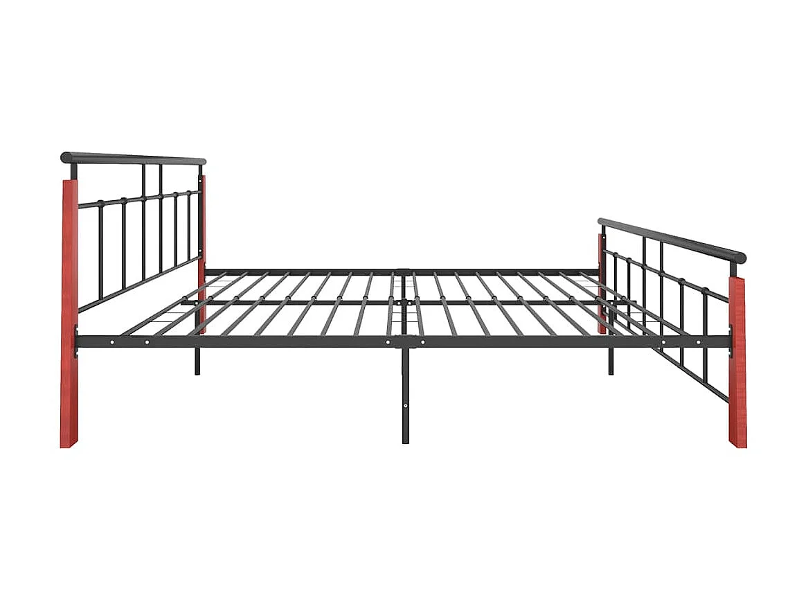Bedframe metaal en massief eikenhout 200x200 cm NL73117