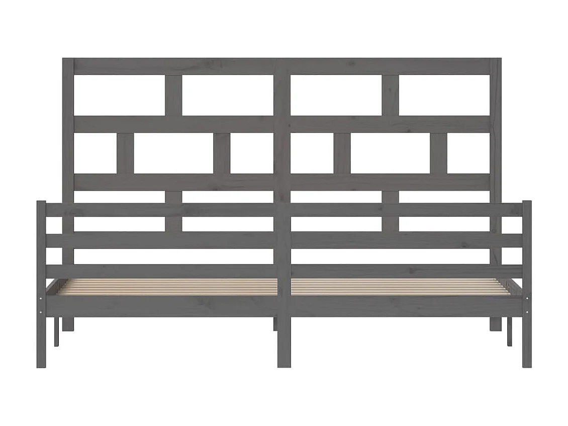 Bedframe massief grenenhout grijs 200x200 cm NL43768