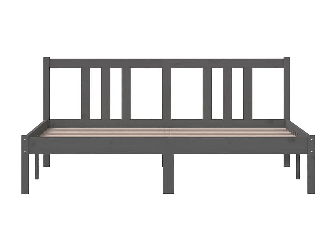 Lit-150x200 cm Gris Bois massif Très grand EGGB57077