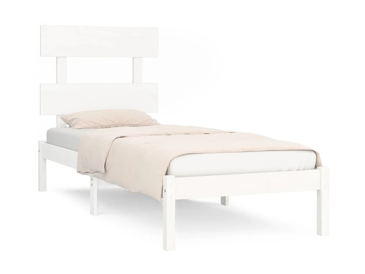 Bedframe massief hout wit 90x200 cm NL38791