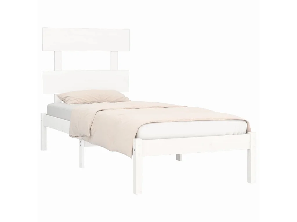 Bedframe massief hout wit 90x200 cm NL38791