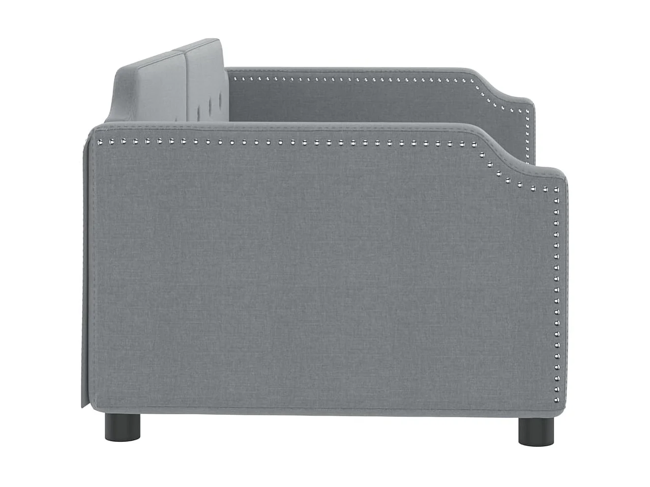 Cama de solteiro 90x190 cm tecido cinzento-claro PT216843