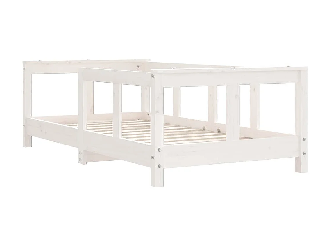 Cama 70x140 cm para niños madera de pino blanco ES46692