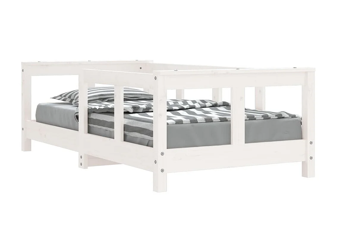 Cama 70x140 cm para niños madera de pino blanco ES46692