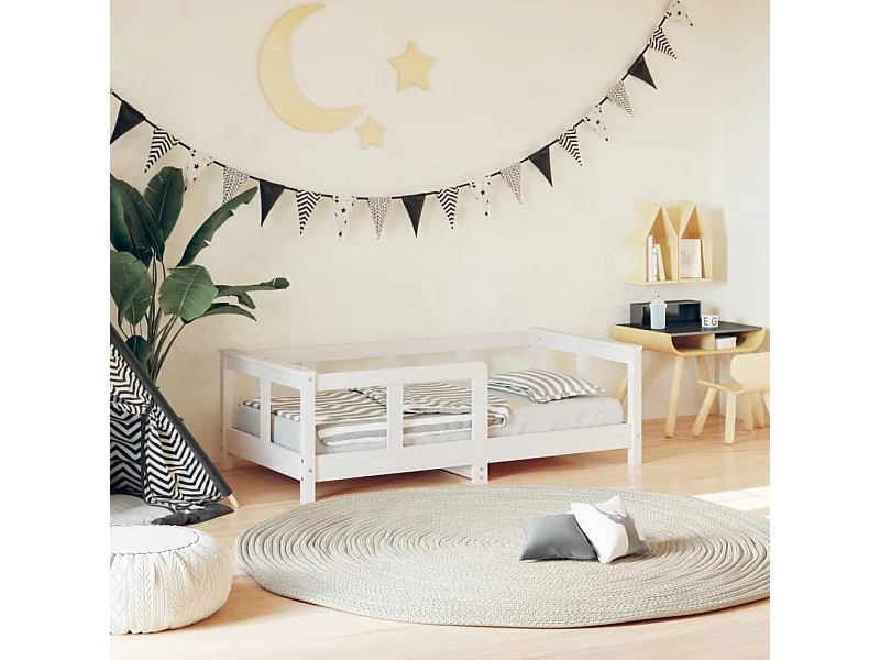 Cama infantil 70x140 cm pinho maciço branco PT772898