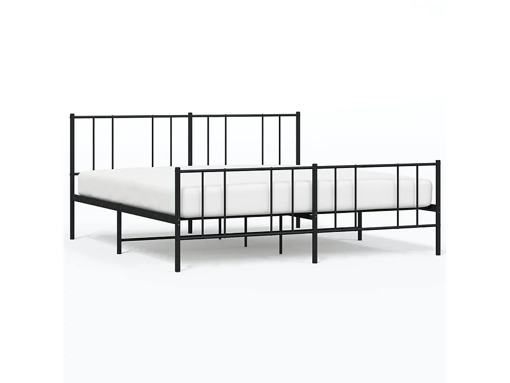 Cama com cabeceira e pés 180x200 cm metal preto PT162420
