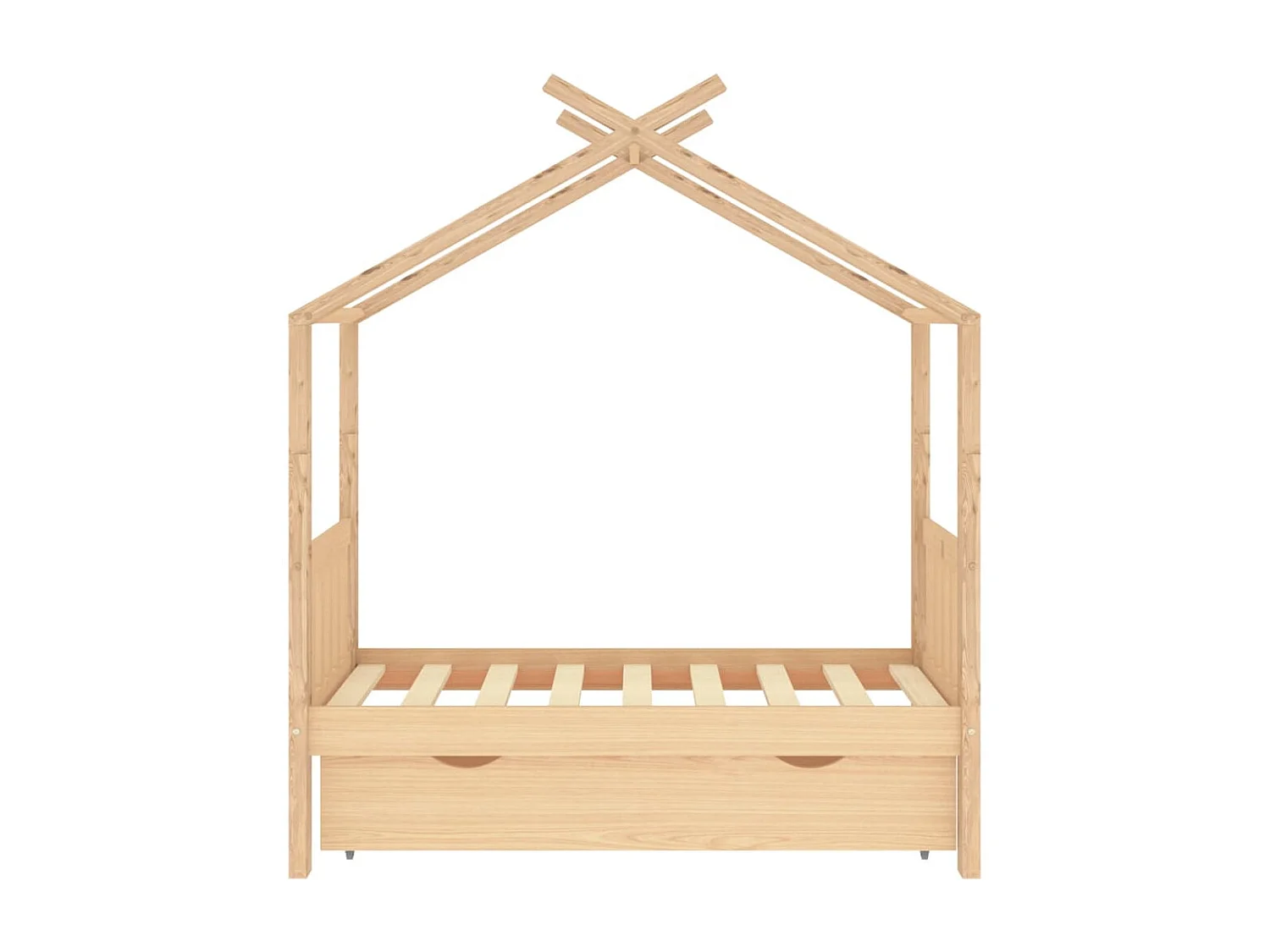 Kinderbedframe met lade massief grenenhout 70x140 cm NL10695