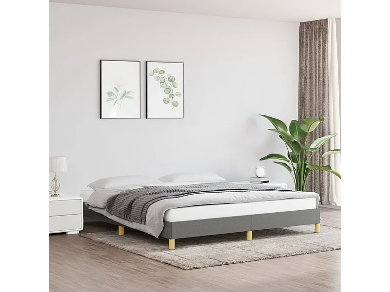 Cama 180x200 cm tela gris oscuro ES69534
