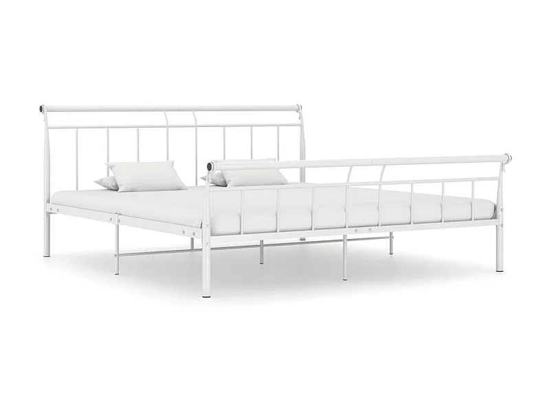 Lit-160x200 cm Blanc Métal EGGB82156