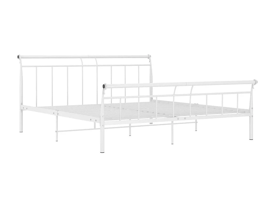 Lit-160x200 cm Blanc Métal EGGB82156