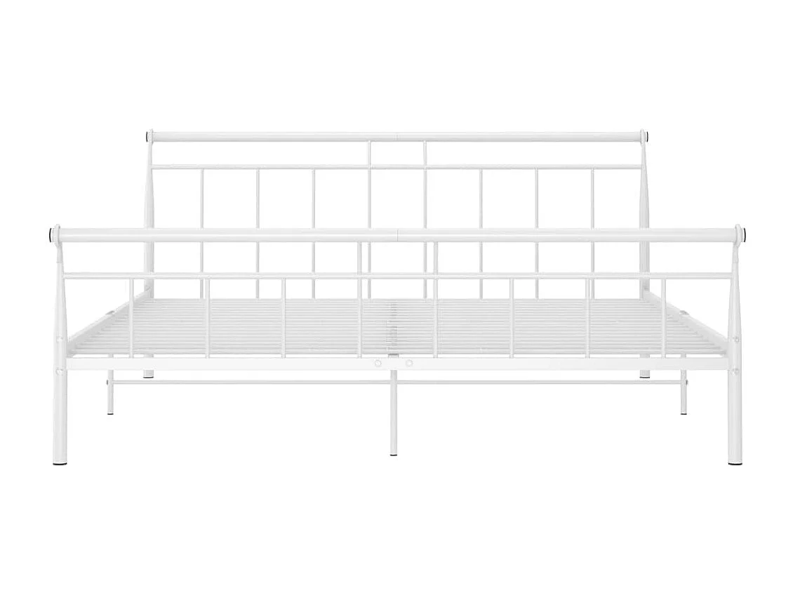 Lit-160x200 cm Blanc Métal EGGB82156