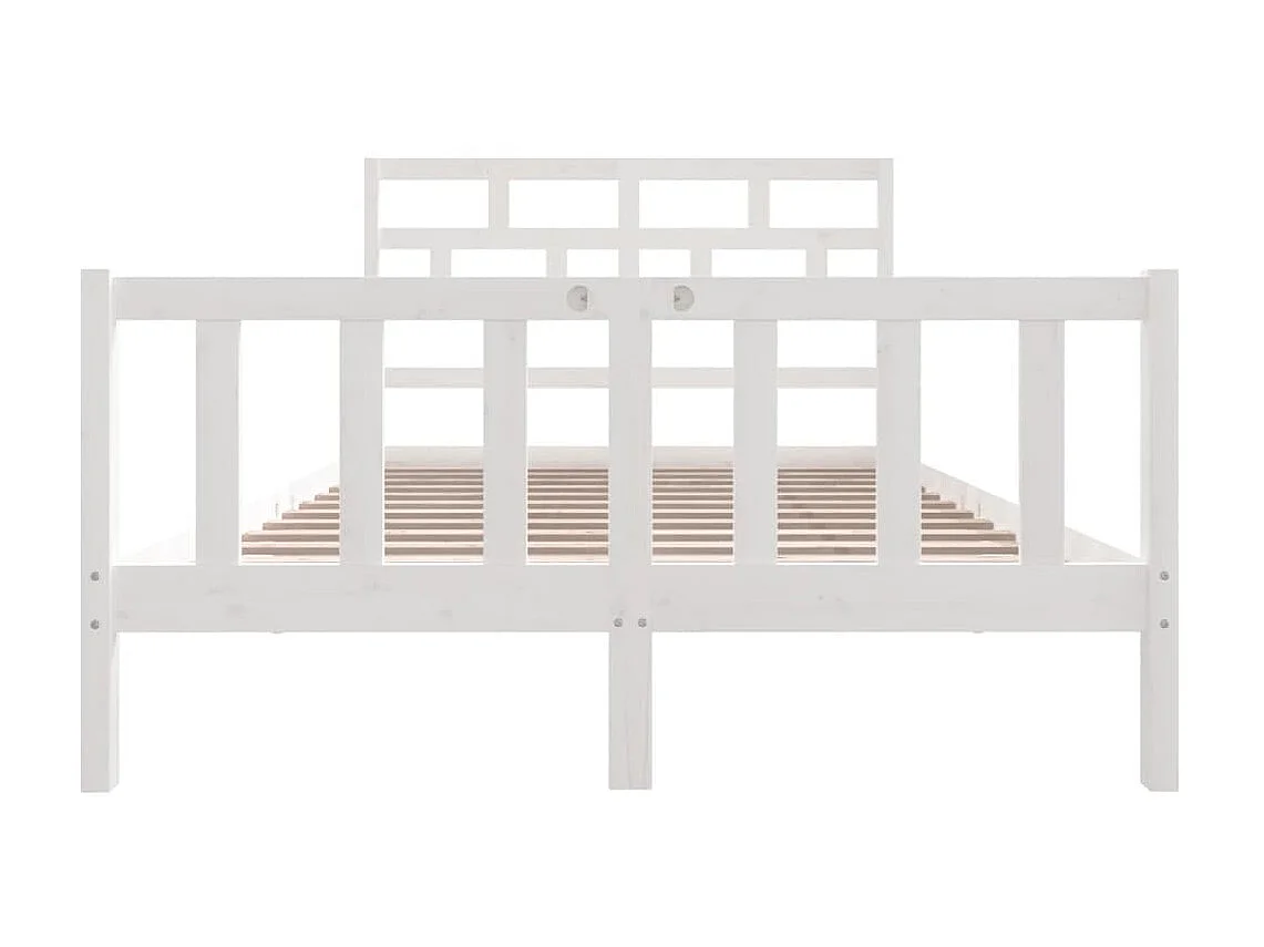 Lit-120x200 cm Blanc Bois de pin massif EGGB66757