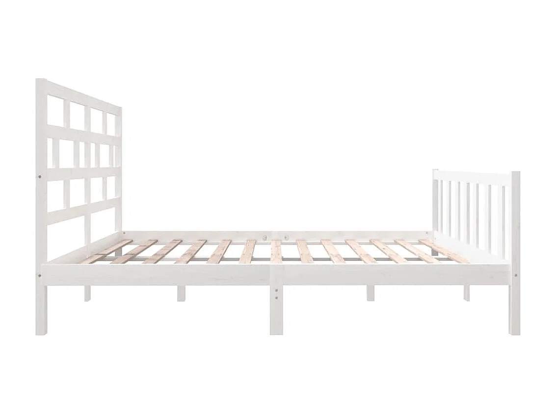 Lit-120x200 cm Blanc Bois de pin massif EGGB66757