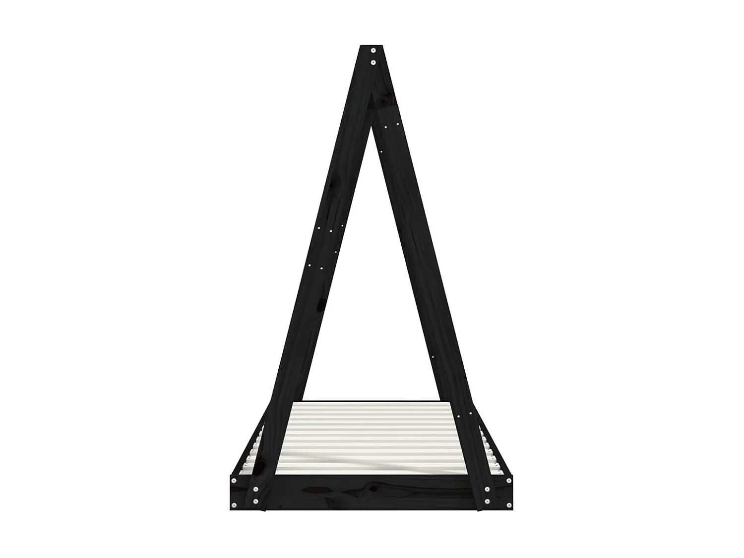 Kinderbedframe 70x140 cm massief grenenhout zwart NL89646