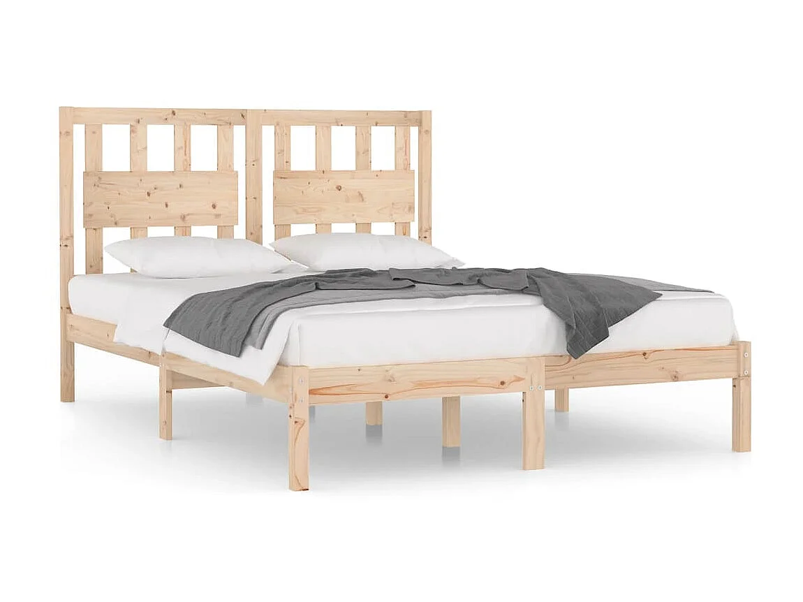 Lit-160x200 cm Bois de pin massif EGGB15889