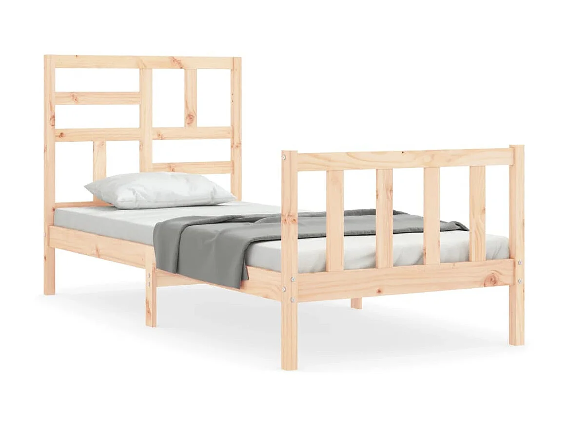 Bedframe met hoofdbord massief hout NL92353