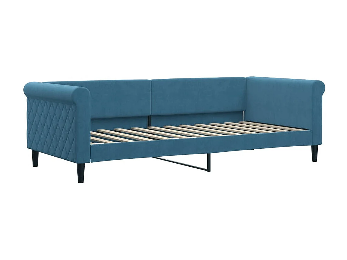 Cama 100x200 cm terciopelo azul ES71422