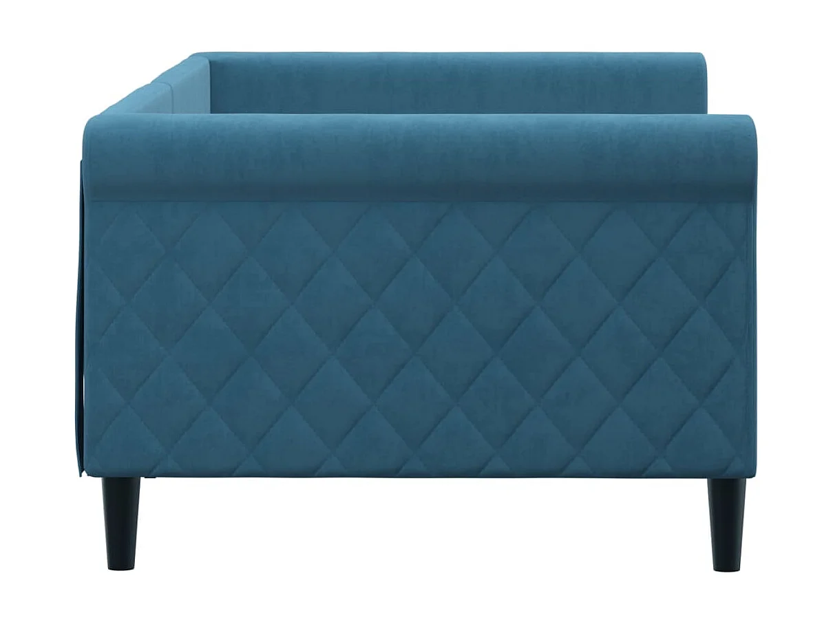 Cama 100x200 cm terciopelo azul ES71422