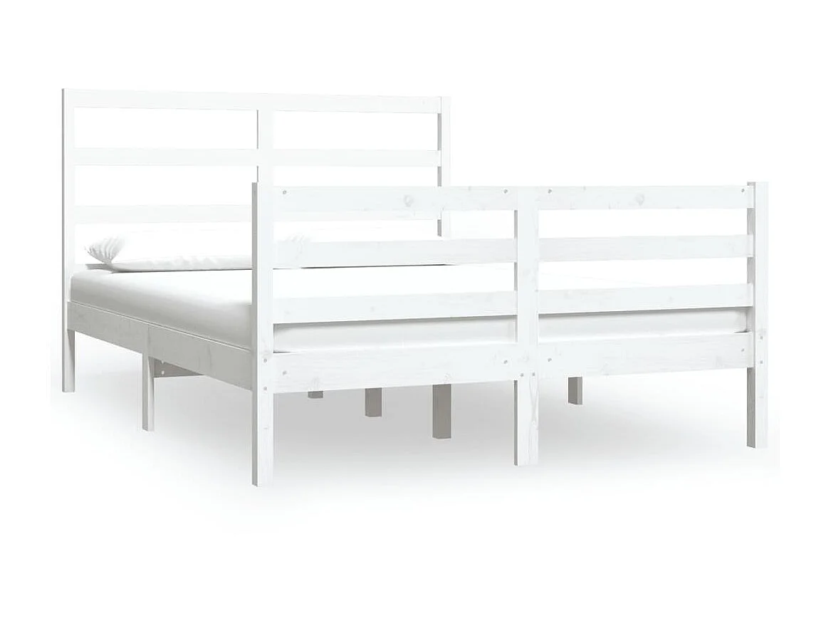 Bedframe massief grenenhout wit 120x190 cm NL54158