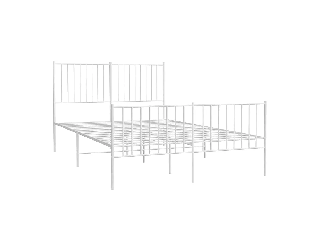 Lit-135x190 cm métal avec tête de lit/pied de lit blanc EGGB16564